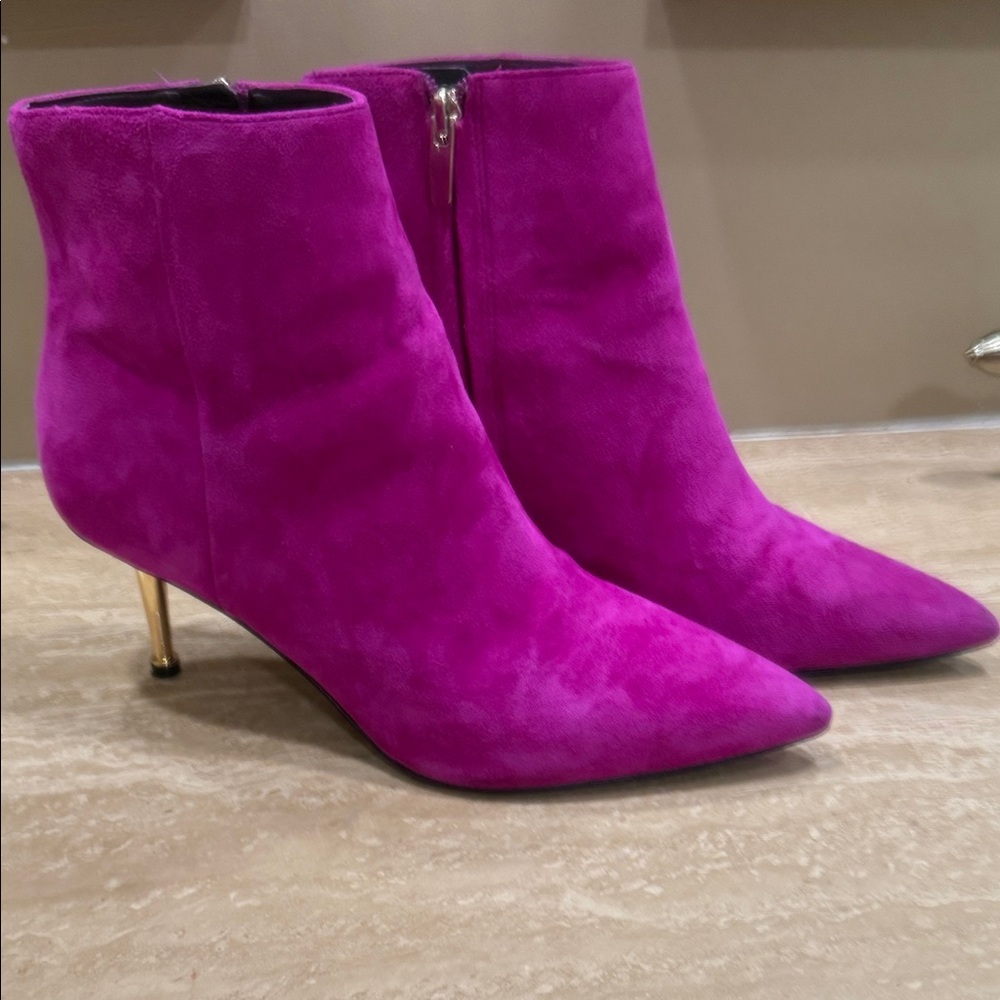 Nine West Vibrant Pink Heeled Boots - Picture 1 of 7